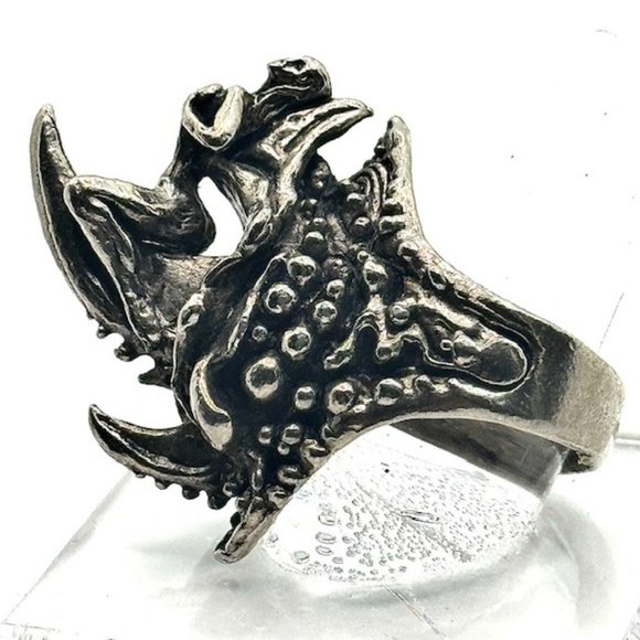 Axel Stocks Very Fine Girl on Spikes Ring Signed Unisex SZ US 10 Metal Messiah - Picture 4 of 13